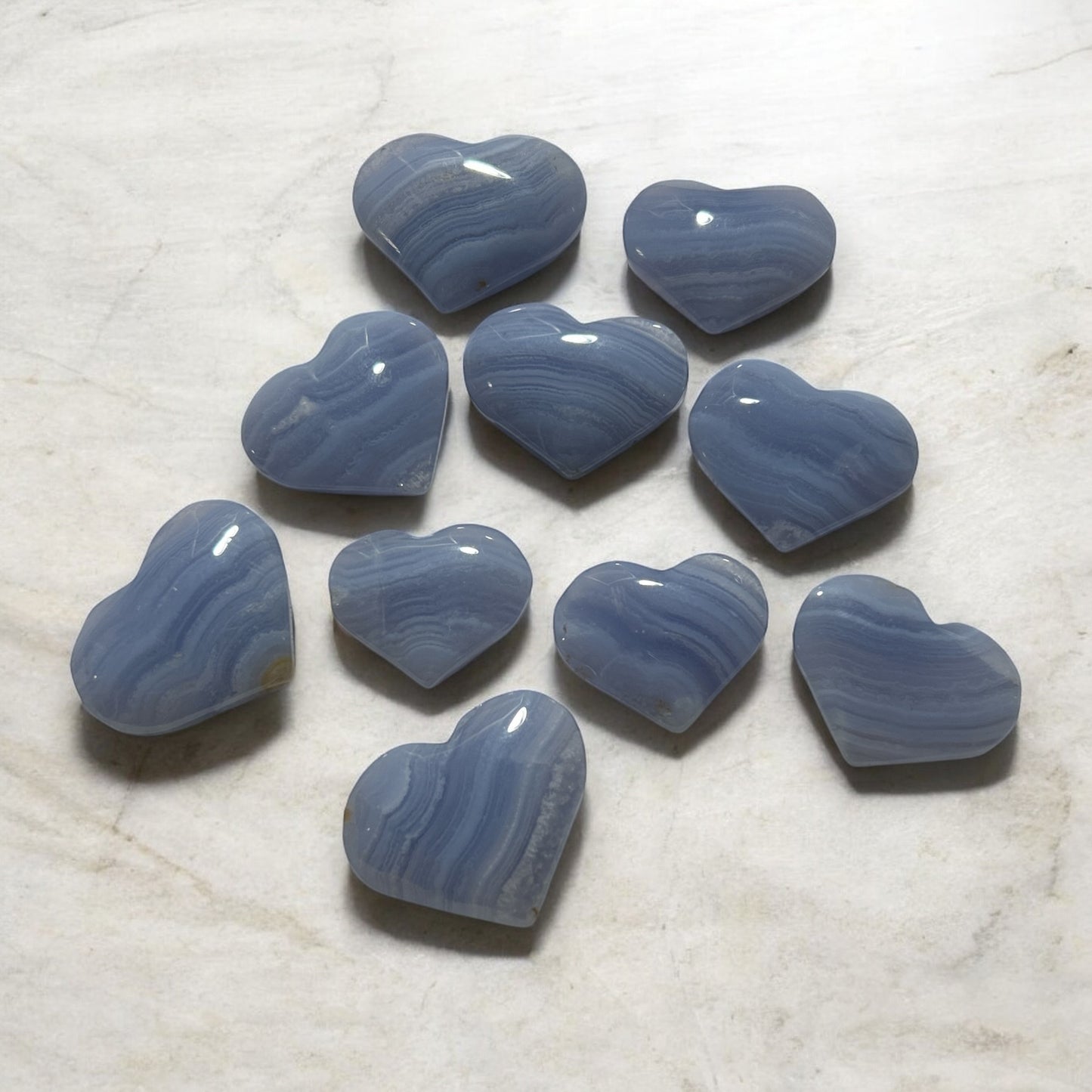 Blue Lace Agate Heart ♡